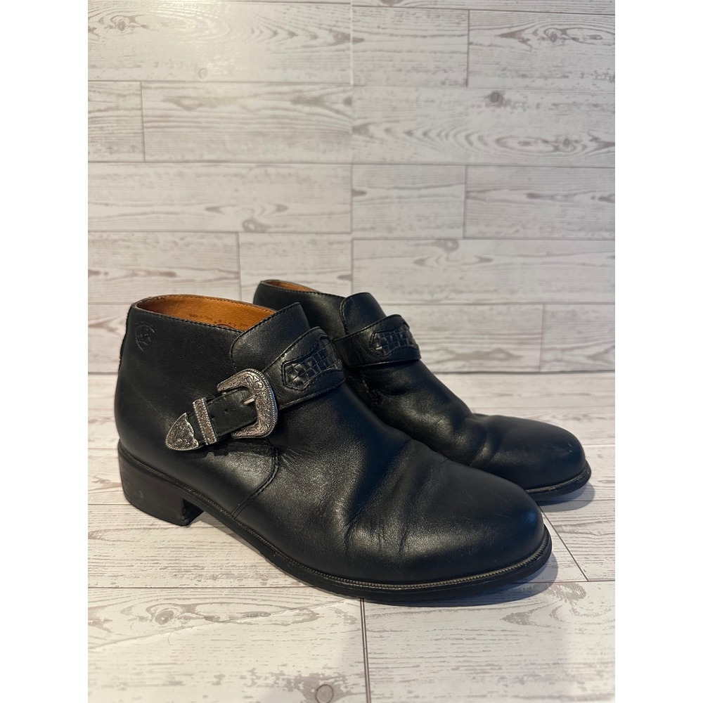 Ariat Womens Black Leather Buckle Ankle‎ Boots Style 16401 Size 7B